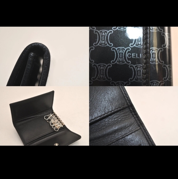 🔥 NWT Authentic CELINE Macadam Blason Vinyl Leather 6 Hooks Key Case - Picture 9 of 15